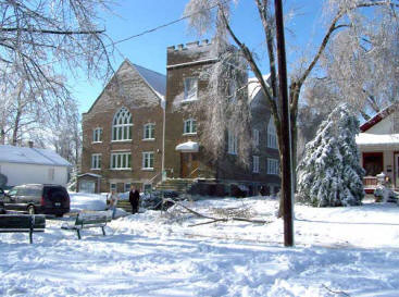 church in snow